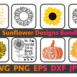 Sunflower SVG Bundle, Sunflower SVG, Flower Svg, Monogram Svg, Half Sunflower Svg, Sunflower Svg Files, Cut file Cricut,