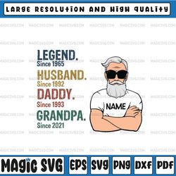 legend husband daddy grandpa png, personalized custom years name, legend since 1958, best gift for father's day, custom