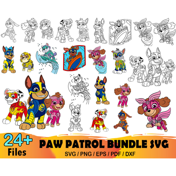 24 Paw Patrol Bundle Svg, Paw Patrol Svg, Paw Patrol Clipart - Inspire ...
