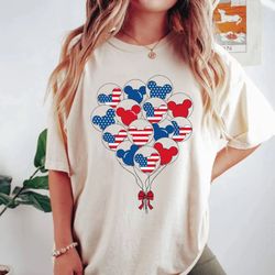 4th of july disney balloons comfort colors shirt, mickey balloons independence day shirt, disney america shirt, disney