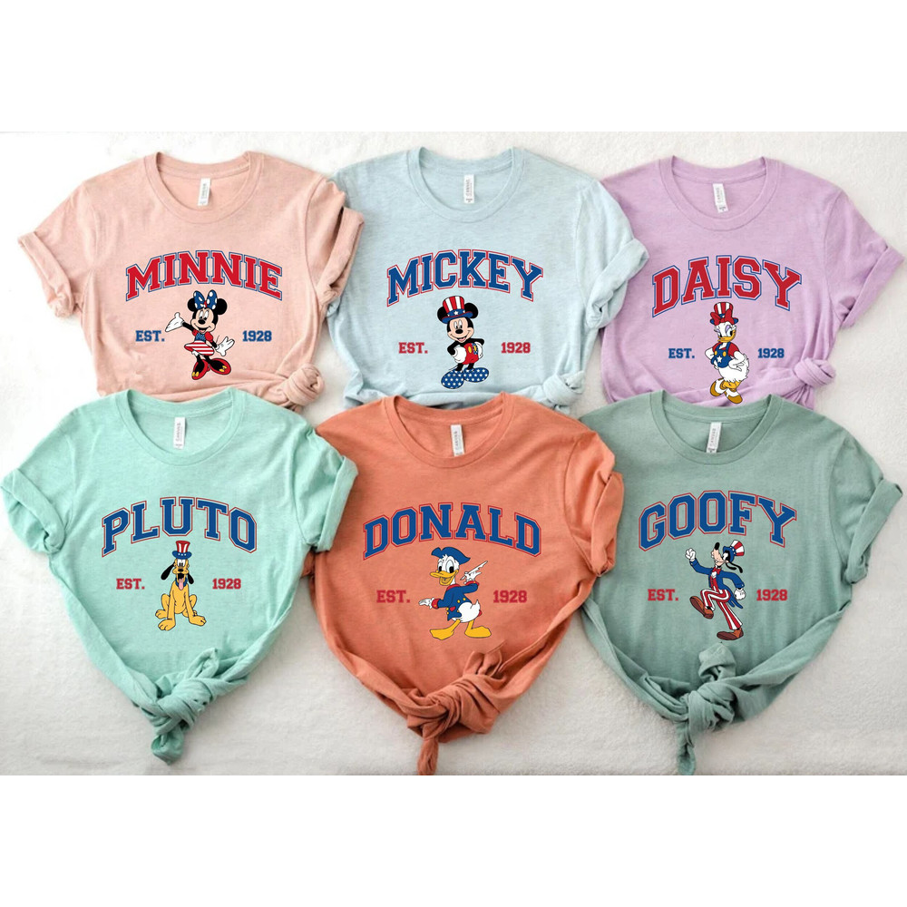 4th Of July Disney Characters Comfort Colors® Shirt, Patriotic Mouse Shirt, 4th Of July Mickey Minnie Shirt, Disney Independence Day Shirt - 1.jpg