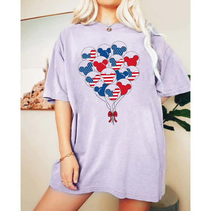 4th Of July Disney Balloons Comfort Colors® Shirt, Mickey Balloons Independence Day shirt, Disney America Shirt, Disney Patriotic Shirt - 2.jpg
