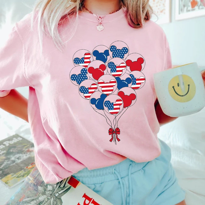 4th Of July Disney Balloons Comfort Colors® Shirt, Mickey Balloons Independence Day shirt, Disney America Shirt, Disney Patriotic Shirt - 3.jpg