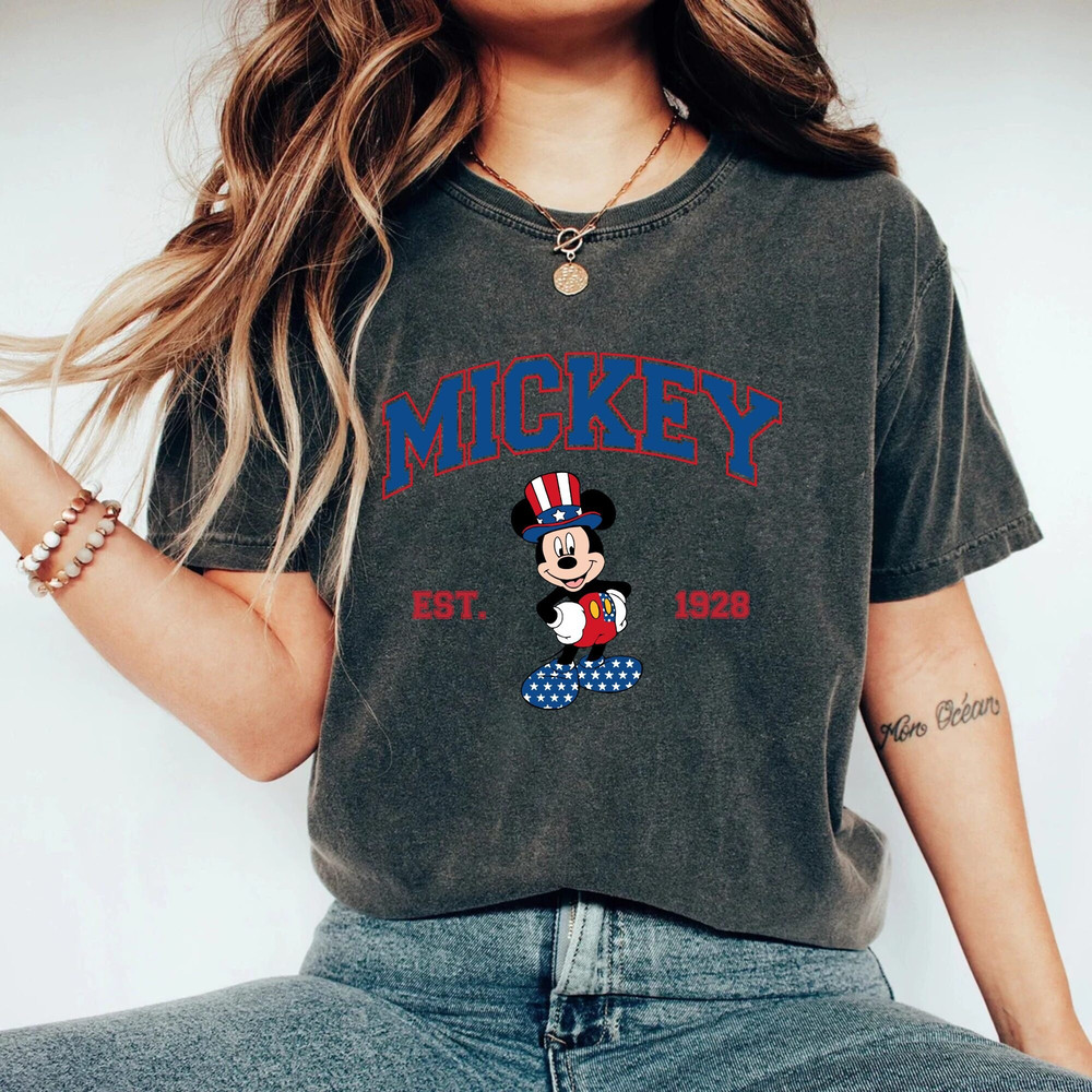 4th Of July Disney Characters Comfort Colors® Shirt, Patriotic Mouse Shirt, 4th Of July Mickey Minnie Shirt, Disney Independence Day Shirt - 5.jpg