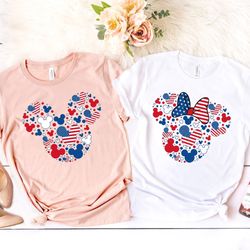 4th of july mickey minnie ears comfort colors shirt, patriotic mouse