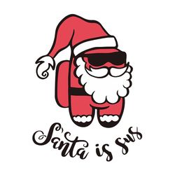 christmas among us svg, santa is sus svg, xmas funny svg, among us santa svg, silhouette svg fies