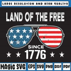 land of the free home of the brave 1776 united states usa flag sunglasses patriotic military 4th of july png for sublima