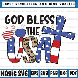 god bless america png for sublimation, 4th of july png, usa cross, red white blessed, patriotic shirt design digital dow