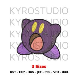 kirby purple design, anime design, embroidery design file, chibi design, cute design, embroidery design.