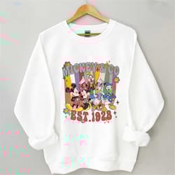 vintage mickey & co est 1928 sweatshirt, mickey retro shirt, retro mickey and friends shirt, disney family matching shir