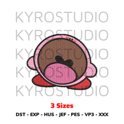 kirby yawn design, anime design, embroidery design file, chibi design, cute design, embroidery design.
