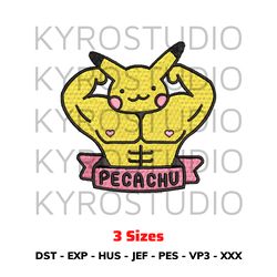 pikachu design, anime design, embroidery design file, chibi design, cute design, embroidery design.