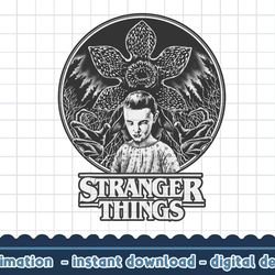 netflix stranger things eleven and demogorgon circle png,digital print