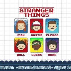 netflix stranger things group shot 8-bit box up png,digital print