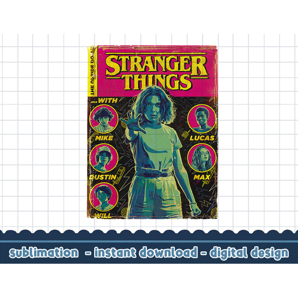 Netflix Stranger Things Group Shot Comic Cover png,digital print.jpg