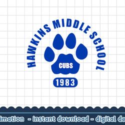 netflix stranger things hawkins middle school cubs 1983 png,digital print