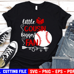 baseball cousin svg, baseball svg, little brother biggest fan, boy baseball shirt, file for cricut & silhouette
