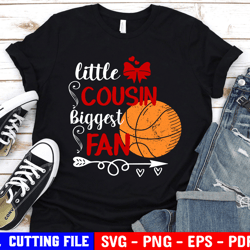 basketball cousin svg, basketball svg, little brother biggest fan, boy basketball shirt, svg for cricut & silhouette