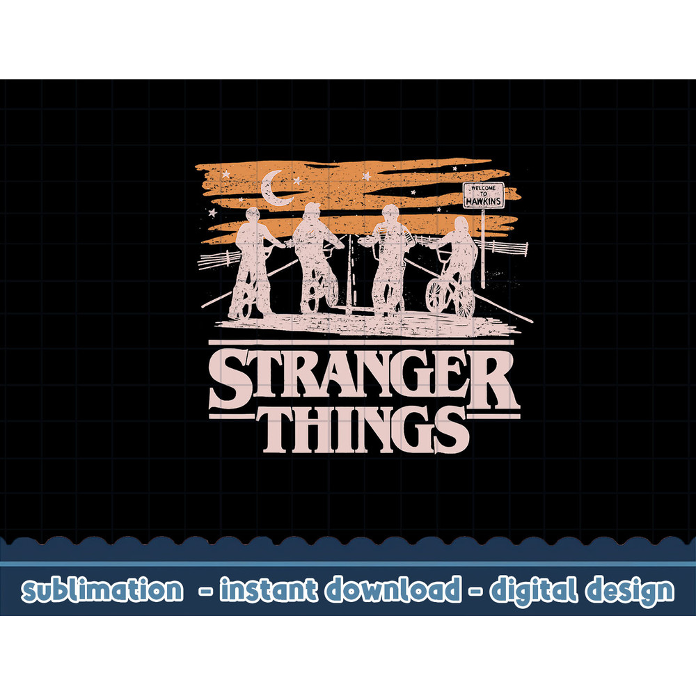 Netflix Stranger Things Night Silhouettes - Sale - png,digital print.jpg