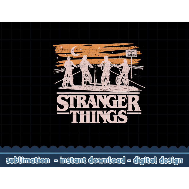 Netflix Stranger Things Night Silhouettes - Sale - png,digital print.jpg