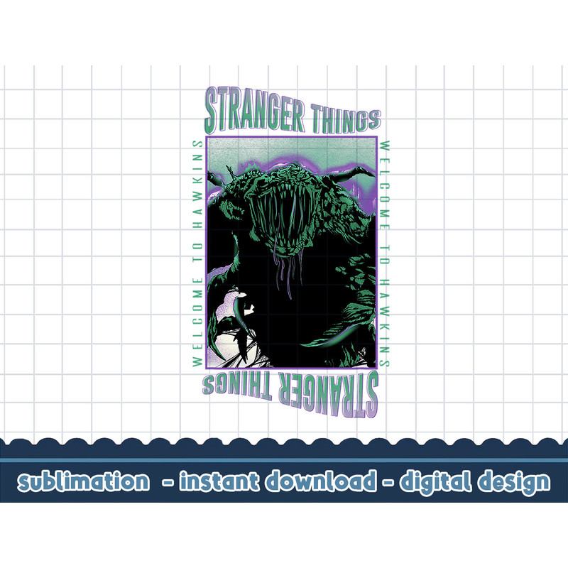 Netflix Stranger Things Welcome To Hawkins Demogorgon png,digital print.jpg