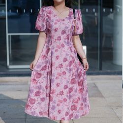 plus size women's new floral dress