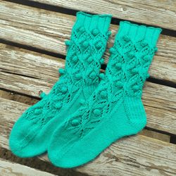 Beautiful warm knitted winter socks
