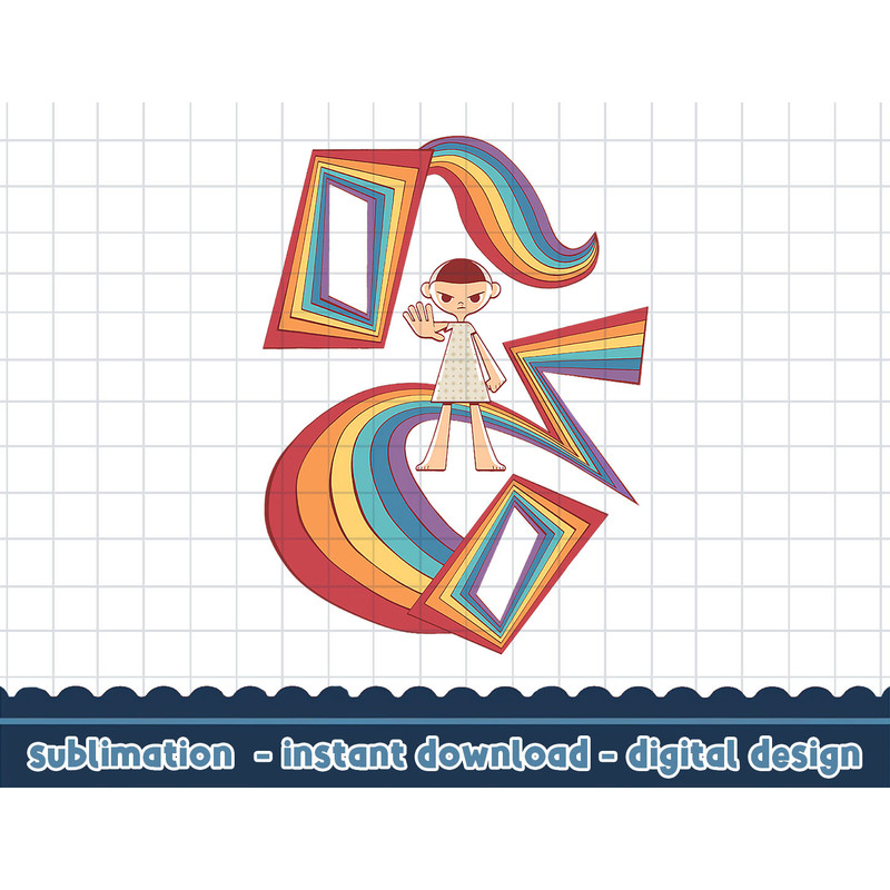 Stranger Things 4 Eleven Cartoon Rainbows png,digital print.jpg