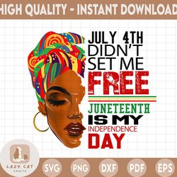 july 4th didn't set me free juneteenth is my independence day png, juneteenth day png, independence day png