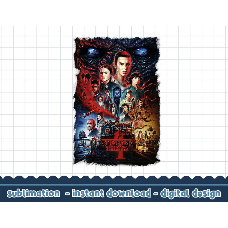 Stranger Things 4 Full Cast Poster png,digital print.jpg
