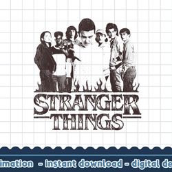 stranger things 4 group shot album cover png,digital print