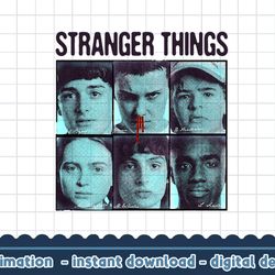 stranger things 4 group shot blue portraits png,digital print