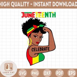 black women messy bun celebrate juneteenth png, juneteenth 1865, freedom day png, africa png, black pride png