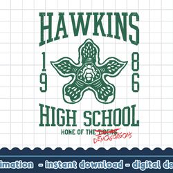 stranger things 4 hawkins high school demogorgon collegiate png,digital print