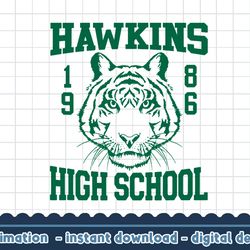 stranger things 4 hawkins high school green logo png,digital print