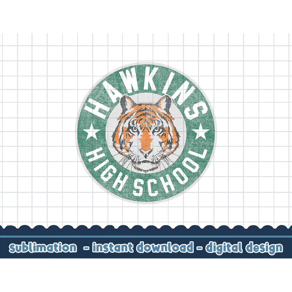 Stranger Things 4 Hawkins High School Tiger Circle png,digital print.jpg