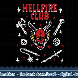stranger things 4 hellfire club icon collage png,digital print