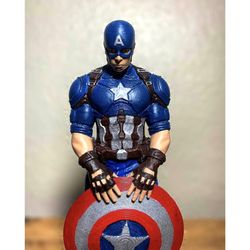 Captain America  3D printed hand painted custom figure, Captain America figure handpaint high detail, 3d printing Marvel
