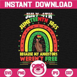 july 4th juneteenth 1865 because my ancestors weren't free in 1776 png, african american png, juneteenth png,juneteenth