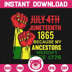 juneteenth svg, juneteenth 1865 because my ancestors weren't free in 1776 svg, black power svg, freedom day
