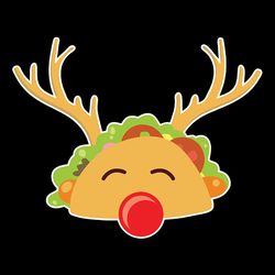 santa taco reindeer christmas xmas holiday christmas svg, silhouette svg fies