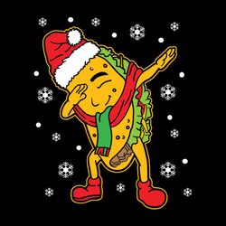 dabbing santa taco christmas xmas holiday, christmas svg, silhouette svg fies