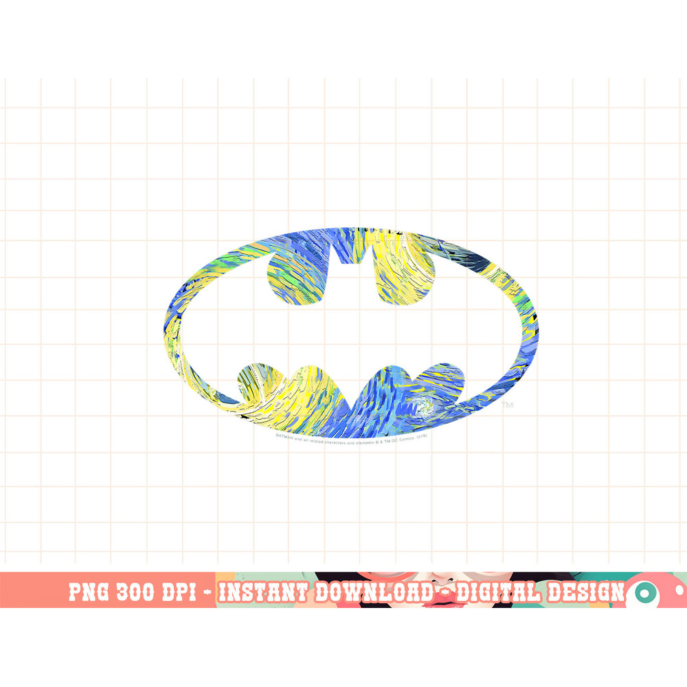 DC Comics Batman Starry Night Logo png, digital print,instant download.jpg