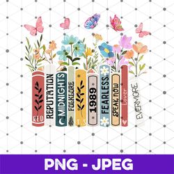 taylor's version png, taylor's version albums as books png, book lover png, reading lover png, taylor swift merch cream