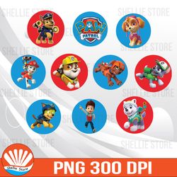 paw patrol cupcake toppers, paw patrol birthday, paw patrol party decorations, digital and printable, characters