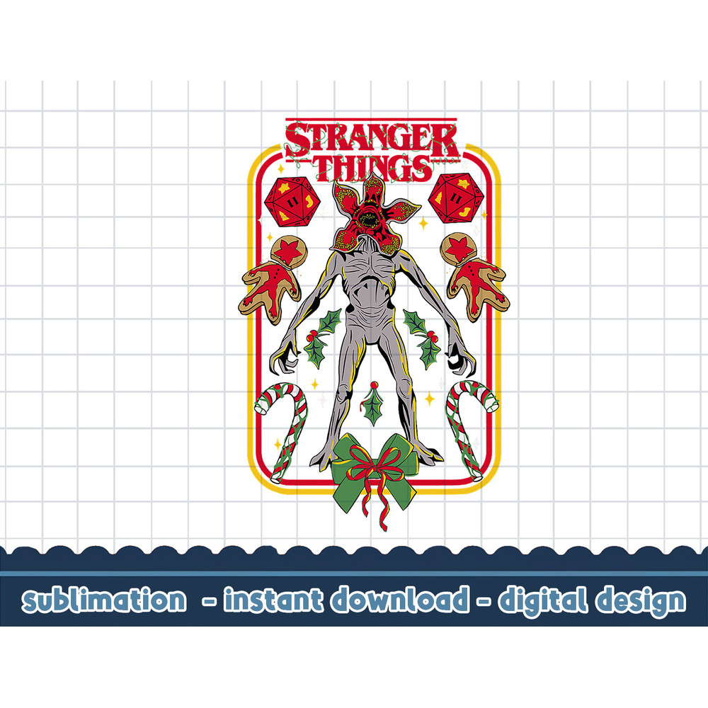 Stranger Things Christmas Demogorgon Holiday Sweater png,digital print.jpg