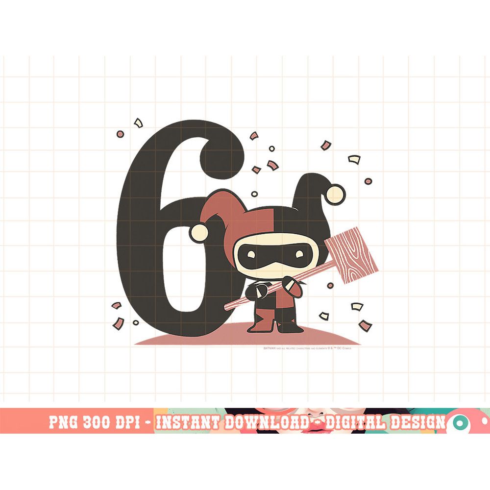 DC Comics Harley Quinn 6th Birthday Cartoon png, digital print,instant download.jpg