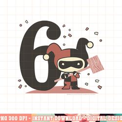 dc comics harley quinn 6th birthday cartoon png, digital print,instant download