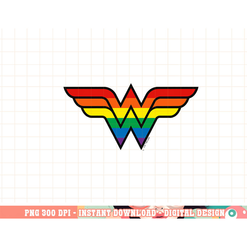 DC Comics Pride Justice League Wonder Woman Rainbow Logo png, digital print,instant download.jpg