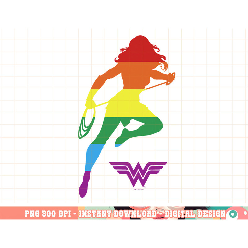DC Comics Pride Justice League Wonder Woman Rainbow png, digital print,instant download.jpg